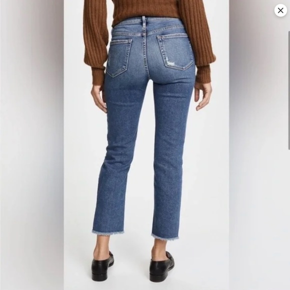 FRAME Le Nouveau Distressed Straight Jean | Size 28 | Blue (Sackett) - Picture 4 of 12